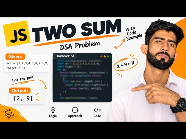 Two Sum in JavaScript | DSA Problem Explained with Easy Approach | JavaScript DSA | #dsa #twosum