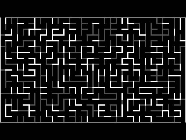Maze generation with a hybrid of Prim's and Kruskal's algorithms