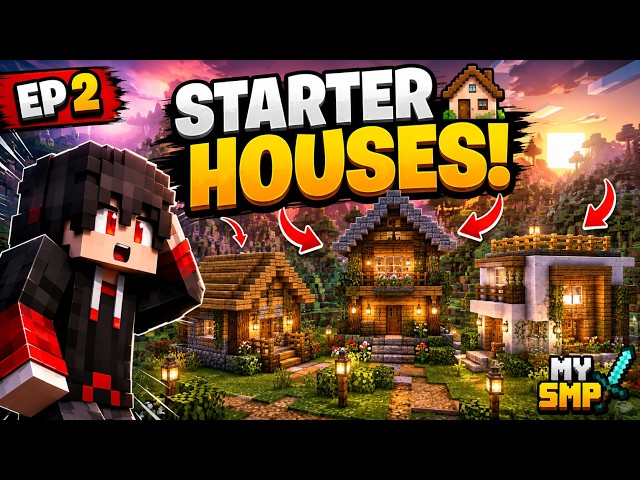 I Built STARTER HOUSES for My SMP! 🏠🔥 | Minecraft SMP EP 2