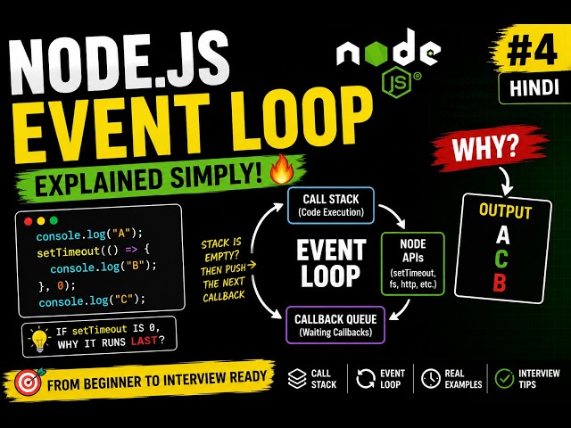 How Node.js Event Loop Actually Works? 🤯 | Event Loop Explained in Hindi | Node.js Episode #4