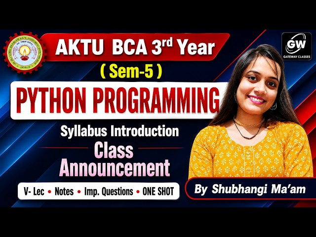 BCA ( Sem-5 ) Python Programming Syllabus Introduction I By Shubhangi Ma'am I Gateway Classes