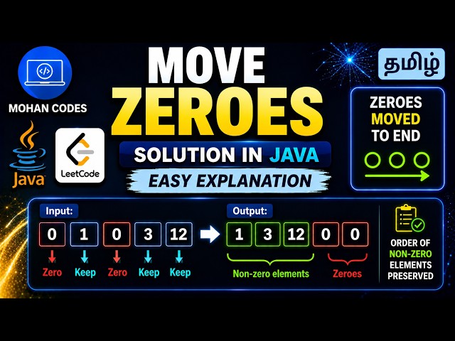 Move Zeroes Leetcode Solution in Java | Easy Explanation in Tamil