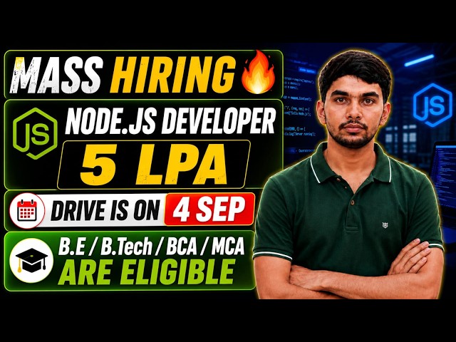 Node.js Developer Hiring 2026 🔥 | Freshers | ₹3–5 LPA | 2024, 2025 & 2026 Batches | Hyderabad