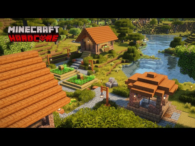 Our First Trading Village in Hardcore Minecraft