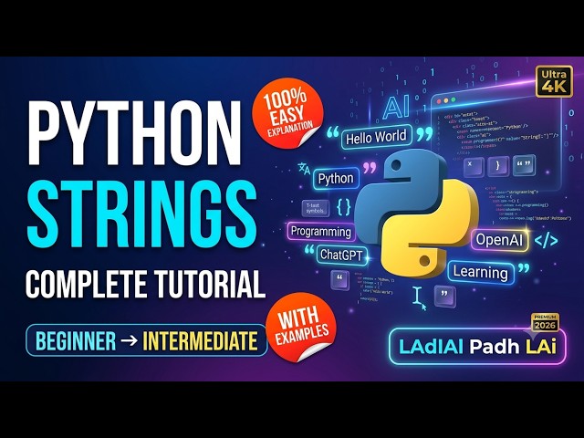 🔥 Python Strings Explained Completely | All String Methods & Programs