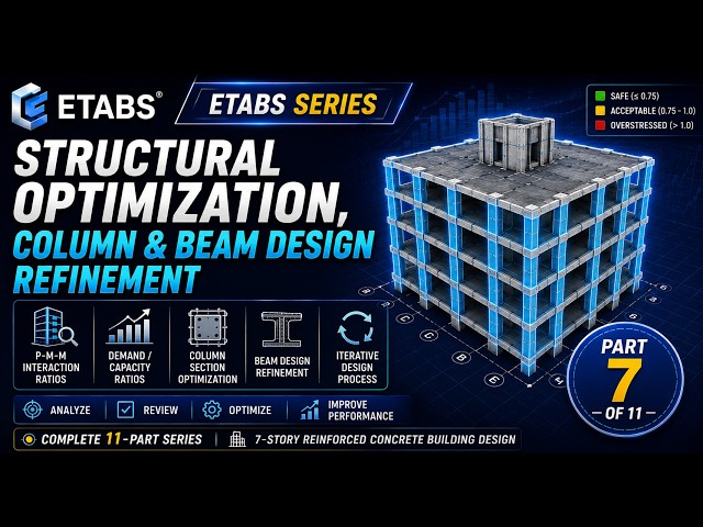 🏗️ ETABS Reinforced Concrete Building Design Series | Part 7/11 | Structural Optimization & Design