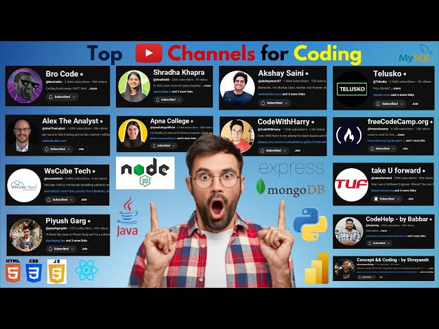 Top YT Channels for Coding | HTML&CSS | JS | React | Java | Python | DSA | System Design | Freelance