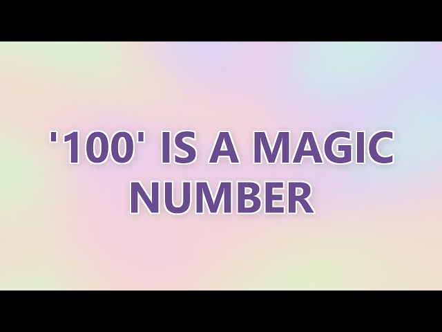 '100' is a magic number (3 SOLUTIONS!!)