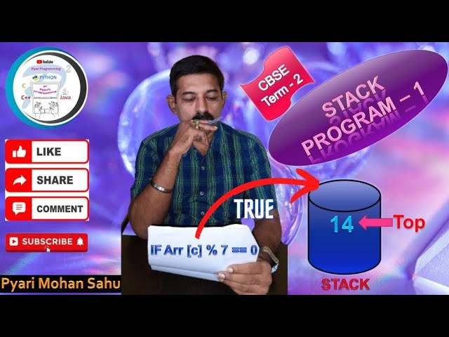 Stack List Program CBSE Term 2 | Push operation Using Stack