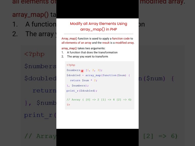 PHP Array Manipulation Using array_map()