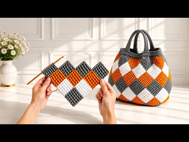 How to Crochet an Amazing Argyle Bag 👜 | Easy Step-by-Step Tutorial