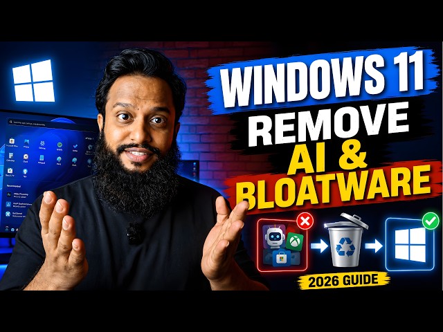 Remove Windows 11 Bloatware Apps & Ai !