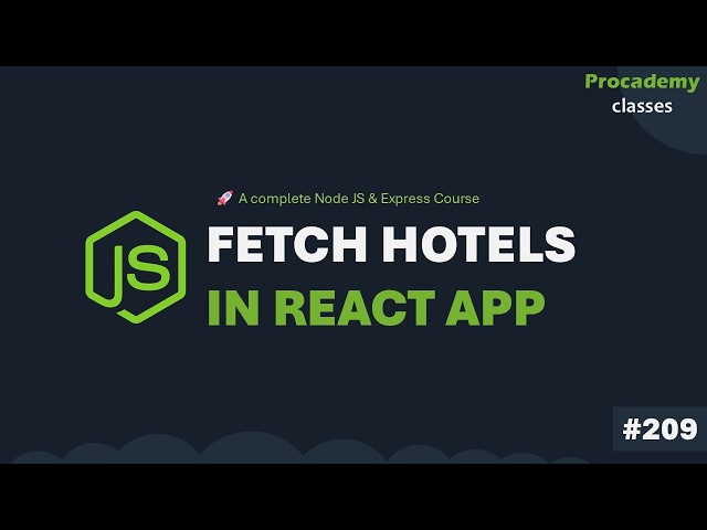 Fetch All Hotels from Express API in React | Complete Node JS + Express Course | Part #209