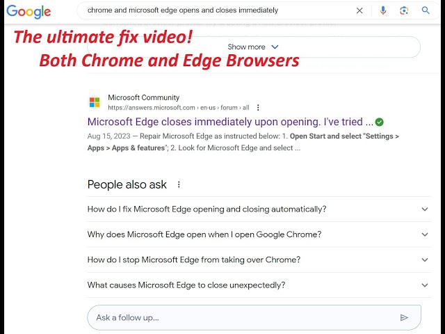 Fix: Chrome and/or Edge browser closing immediately upon opening