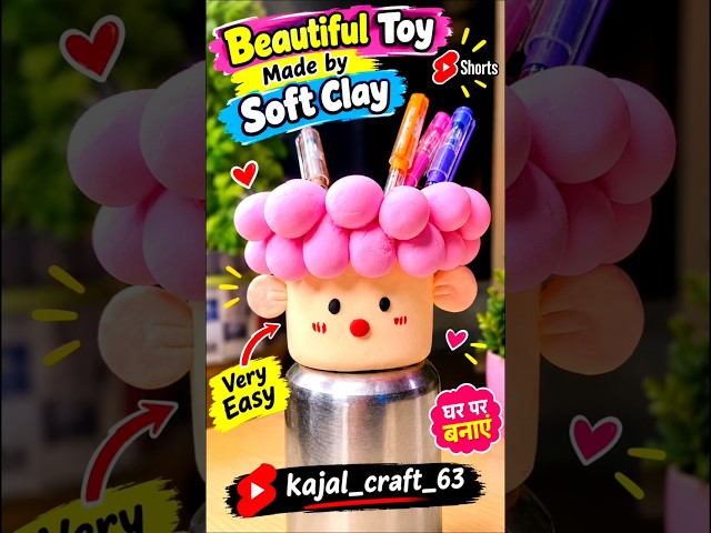 beautiful pen toy made by soft clay #shorts #ytshorts #youtubeshorts #trindingshorts