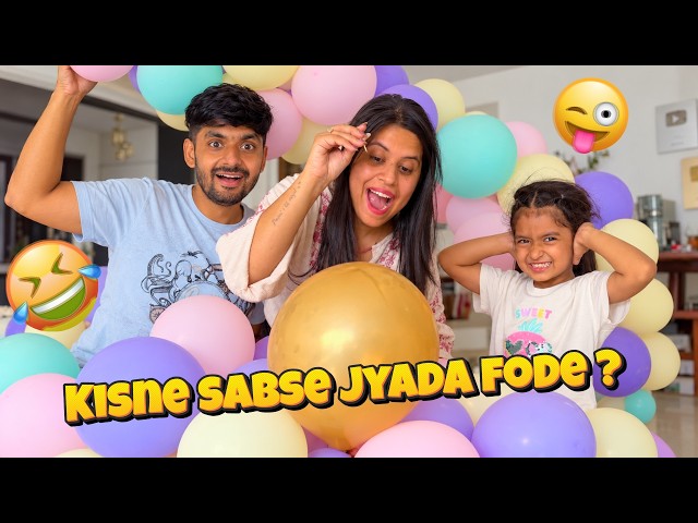 Family Balloon Burst Challenge Gone Crazy 😂 | Nitsiya TV | Vlog #241