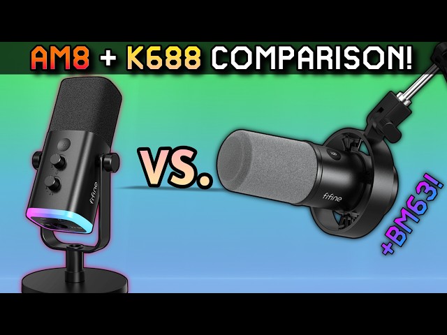 Fifine K688 Review & AM8 Comparison + BM63 Boom Arm Review! - Great Budget Microphones!