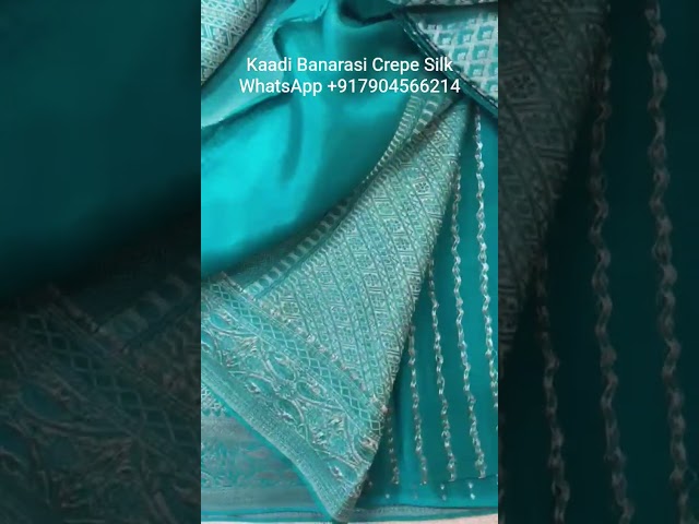 🤓Pure Kaadi Banarasi Crepe Silk Sarees - Whatsapp 7904566214 #geethusarees