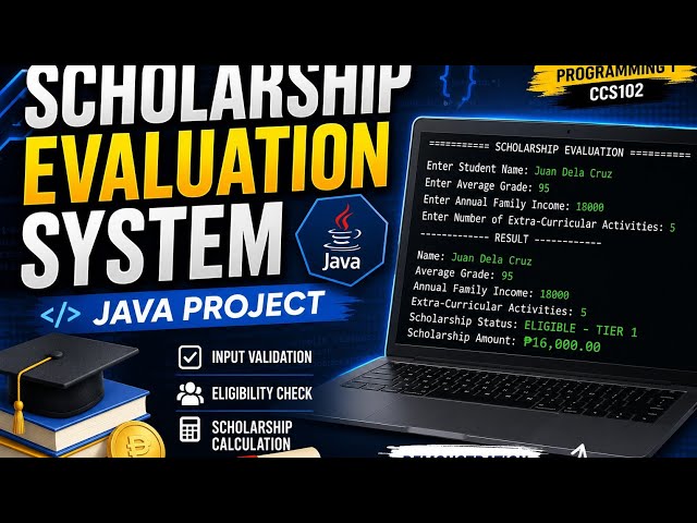 Scholarship Evaluation System Using Java | Computer Programming 1 Project