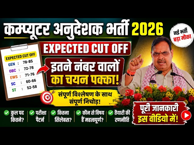 Computer Anudeshak Cut Off 2026 | Expected Cut Off | Computer Instructor 2026 Cut Off