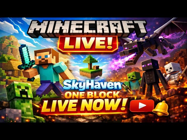 🔴 SkyHaven One Block LIVE 😱 | 1 Block Se Pure World Tak! 🔥