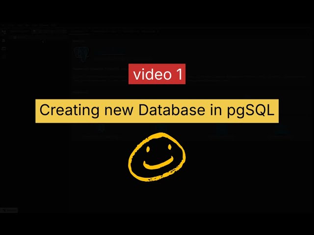 to create a new database in pgSQL