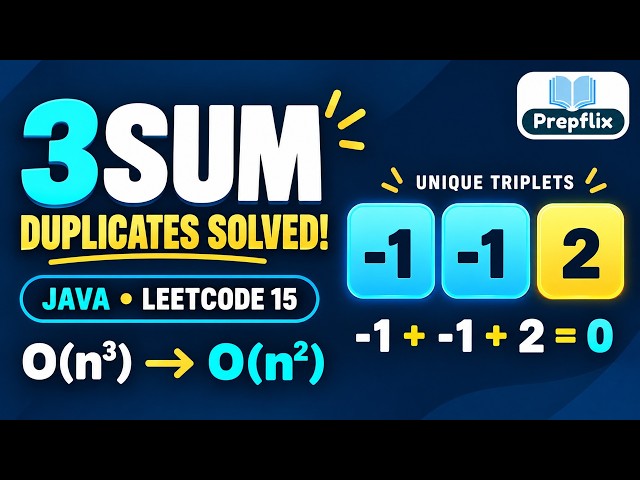 3Sum in Java | Two Pointers, Duplicate Skipping & Proof | LeetCode 15 | Prepflix