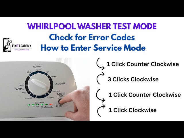 Whirlpool Washer Test and Fault Code Mode