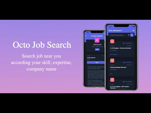 Octo Job Search App preview | Flutter  Application