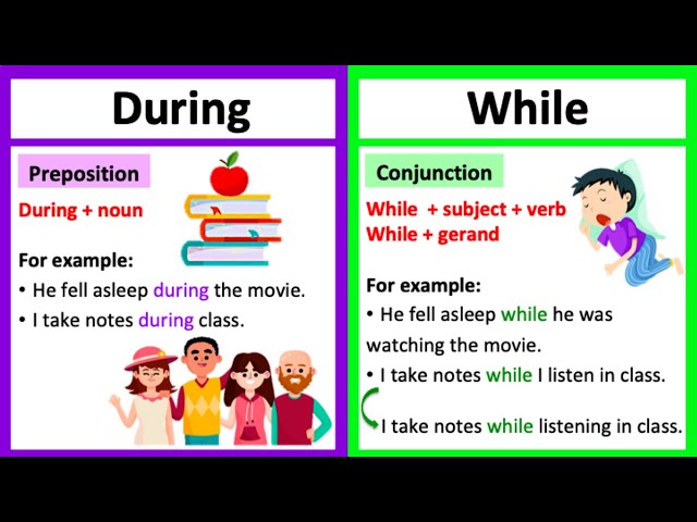 DURING vs WHILE 🤔 | What's the difference? | Learn with examples