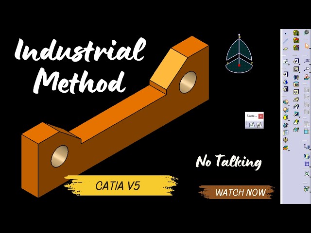 CATIA V5 Part Design Practice - Model 001 (No Talking) || by:- MDisHere