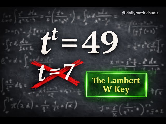 Solving t^t = 49 | Harvard Math Tournament Problem