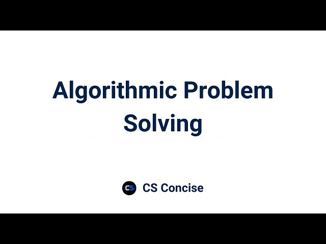 1 | Algorithmic Problem Solving | Programming Fundamentals