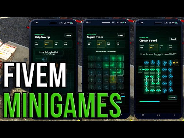 FiveM Hacking Minigames That Work With Phone, Tablet & Standalone UI