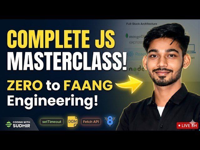 Master JavaScript From Scratch to Advanced Level | Live Mega Class by Sudhir Sir