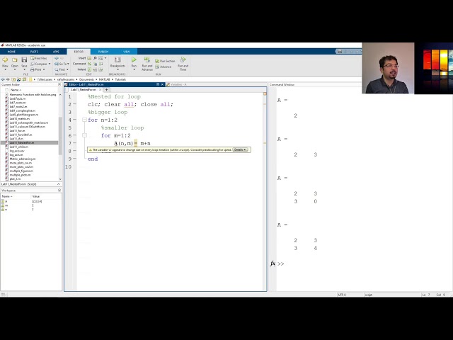 Nested Loop in MATLAB | Easy Example to Understand Nested Loops (4K UHD)