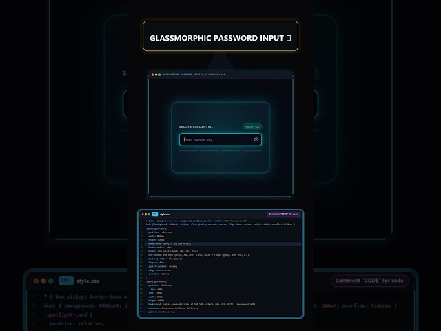 Glassmorphic Password Input 📌 #Shorts