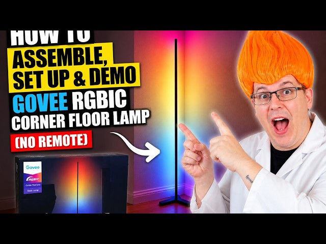 How to Assemble, Set Up & Demo Govee RGBIC Corner Floor Lamp (No Remote)