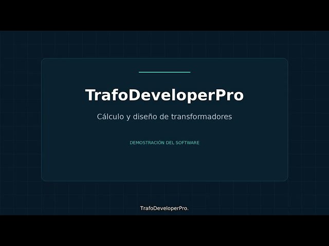 Demostración TrafoDeveloperProV3