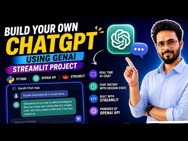 👉 Build GenAI Chatbot & Mini ChatGPT | Streamlit Project (Python + OpenAI)