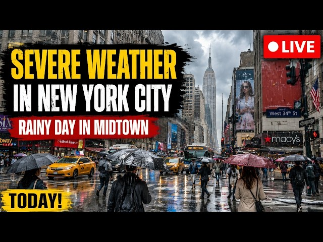 🚨 LIVE NYC: SEVERE WEATHER ALERT:  possible Heavy Rain & Thunderstorm ⚡🌧️