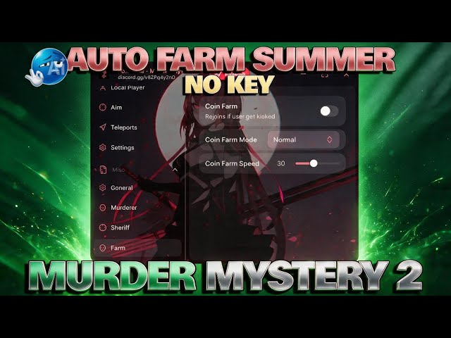 Murder Mystery 2 Script • NO KEY, AUTO FARM SUMMER EVENT, INVISIBLE, AUTO TAKE GUN, AUTO TP & Aimbot