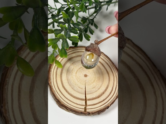 Today we're making a raindrop acorn 💧 #diy #autumn #acorn #crafting #upcycling #diyprojects