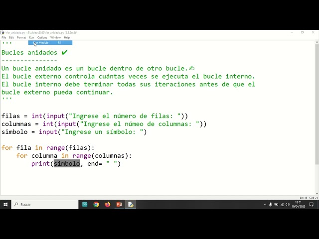 Fundamentos de Programación en Python: Bucles for andidados