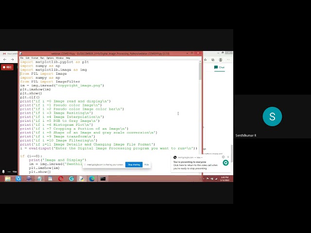 Webinar on Python for Digital Image Processing