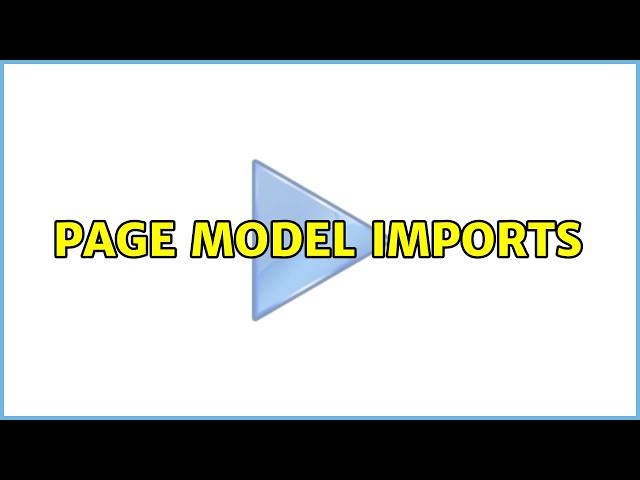 Page model imports