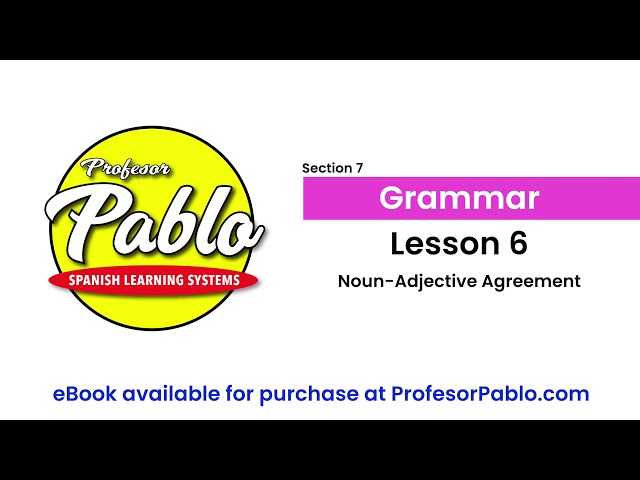 Grammar - Lesson 6 - Noun Adjective Agreement