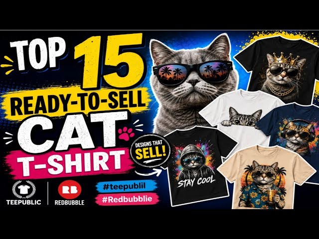 Top 15 Ready-to-Sell Cat T-Shirt #teepublic #Redbubblie
