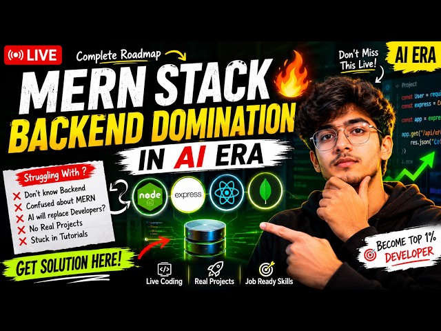 MERN Stack Backend Domination in AI Era 🔥| Node, Express, MongoDB Live Coding | Full Stack Developer