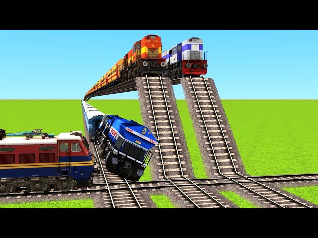 HIGH SPEED TRAINS  DANGEROUSLY HITS THE THREE TRAINS AT HIGH STAIR & LOW STAIR TRACKS|TrainSimulator